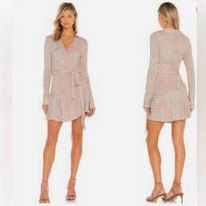 Free People Rhetta Wrap Jersey Knit Mini Dress, Sz XL